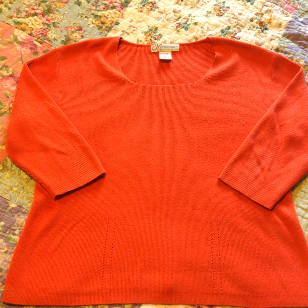 3/4 Sleeve Sweater Pumpkin/Burnt Orange